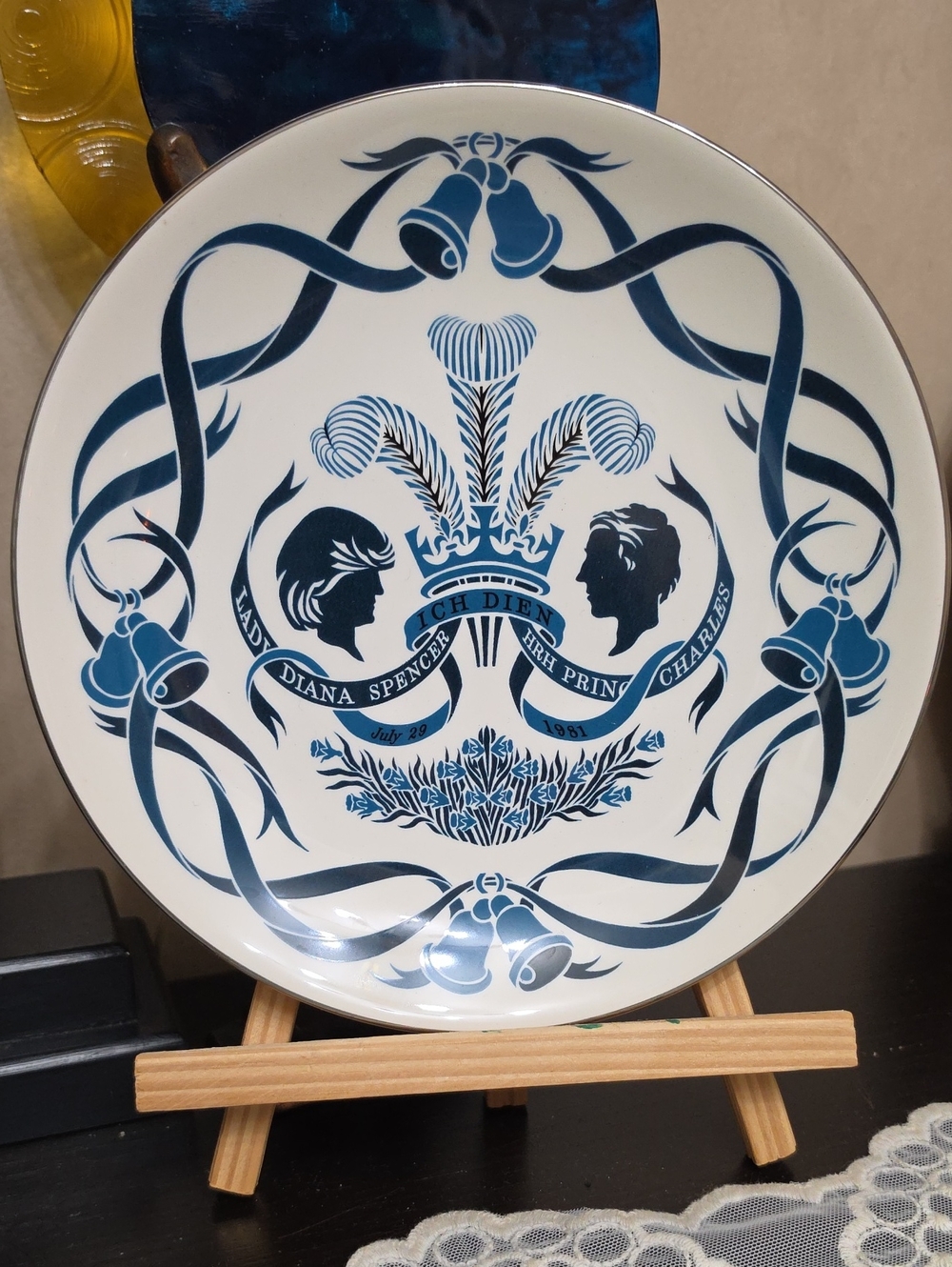 Vtg 1981 Wedgwood Blue & White Princess Diana Wedding Decorative Plate By Guyatt